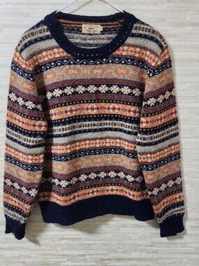 Godwer Nordic Pattern Knit Sweater